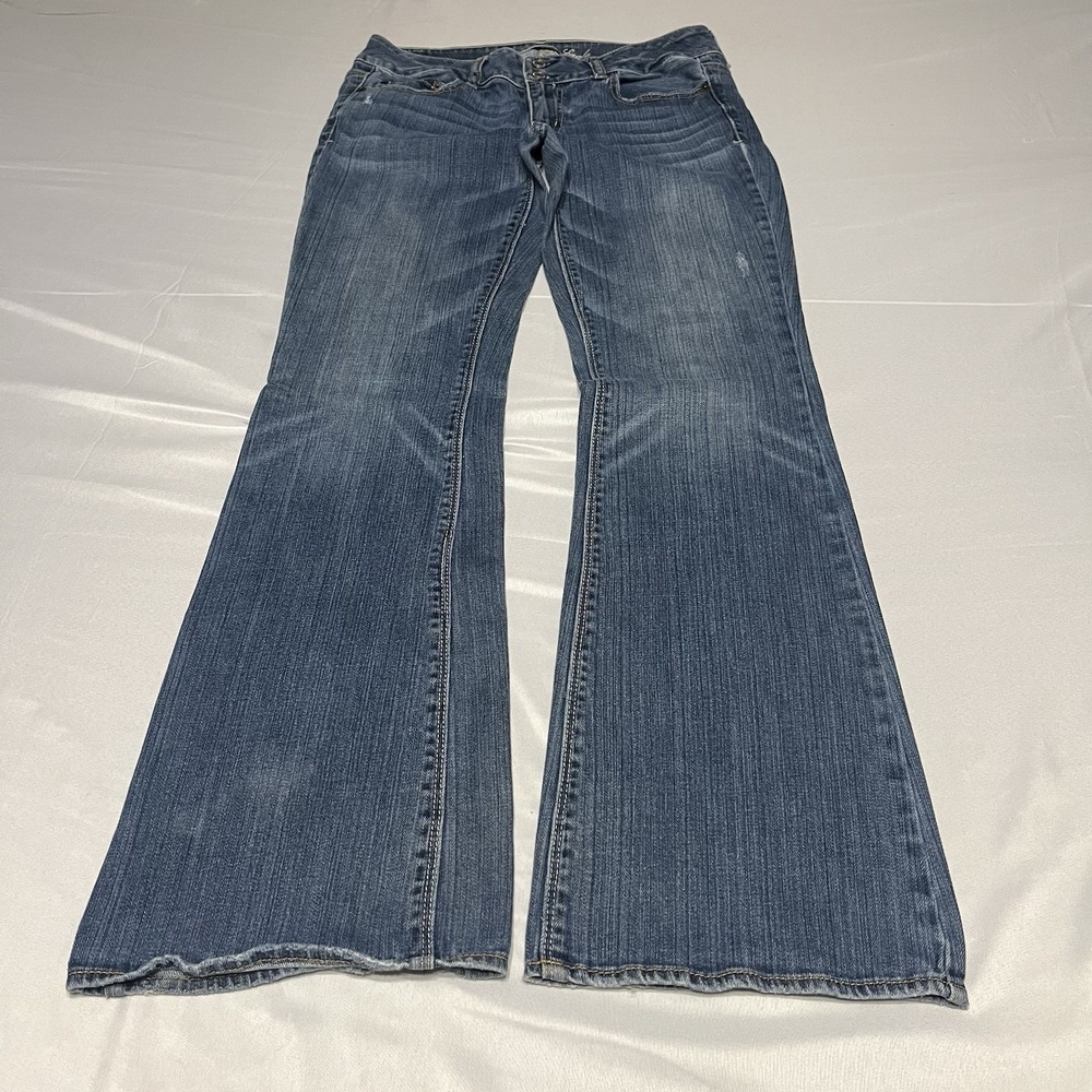 American Eagle Jeans Womens 10 Long Artist Flare Low Rise Fits 30x33